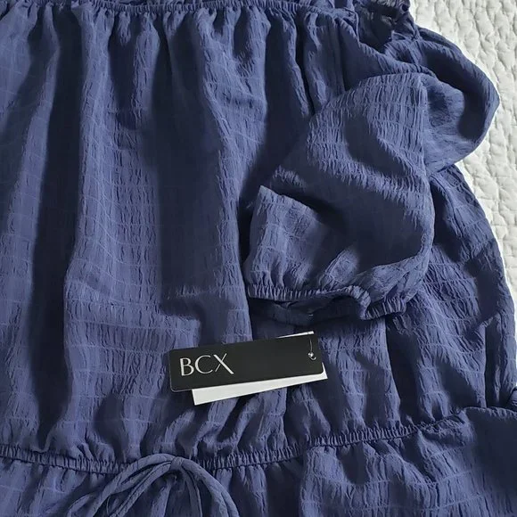 NWT: BCX Off the Shoulder Denim Blue Top - Picture 4 of 6